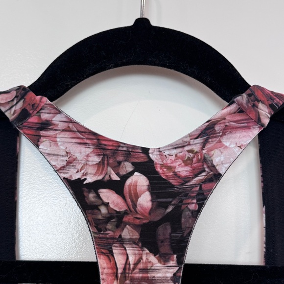 LULULEMON BREAK FREE PEONY FLORAL BLACK MESH YOGA GYM SPORTS BRA SIZE 6 - Picture 6 of 7